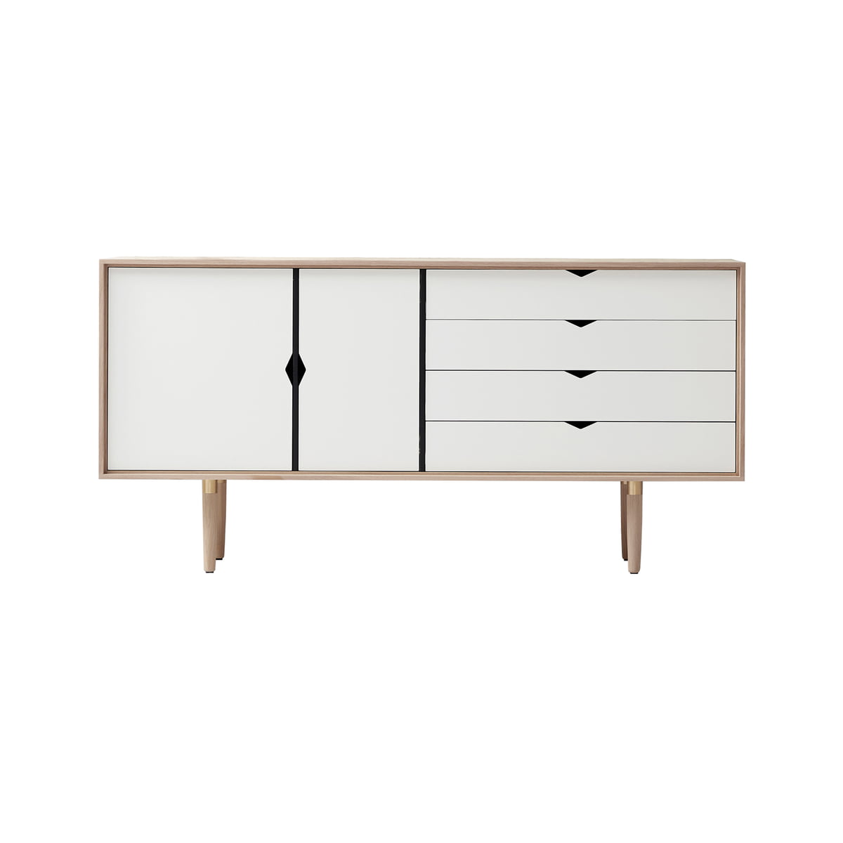 Andersen Furniture - S6 Sideboard, Eiche geseift / Fronten alpino (weiß)