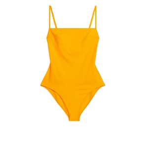 Arket Badeanzug mit rechteckigem Ausschnitt Dunkelgelb, Badeanzüge in Größe 34. Farbe: Dark yellow