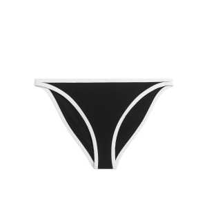 Arket Bikinihose mit kontrastfarbenen Paspeln Schwarz/Weiß, Bikini-Unterteil in Größe 40. Farbe: Black/white