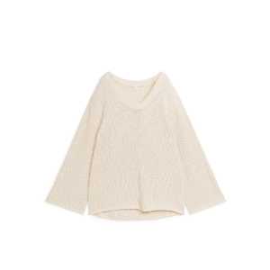 Arket Bouclé-Pullover Cremeweiß in Größe M. Farbe: Off white