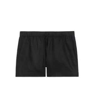 Arket Leinen-Shorts Schwarz, Pyjama-Hosen in Größe L. Farbe: Black