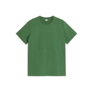 Arket Mittelschweres T-Shirt Grün in Größe XS. Farbe: Green 110