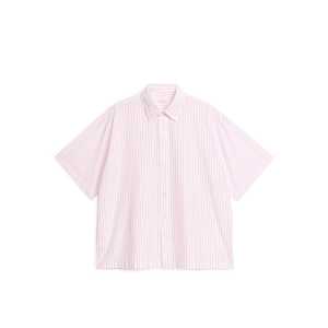 Arket Oversized-Hemd aus Popeline Weiß/Rosa, Freizeithemden in Größe 52. Farbe: White/pink
