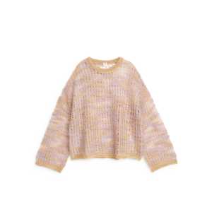 Arket Pullover aus Mohair und Alpaka Beige/Fliederfarben in Größe S. Farbe: Beige/lilac