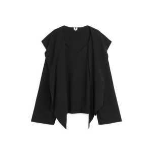 Arket Pullover mit Schal aus Wollmischung Schwarz in Größe XS. Farbe: Black