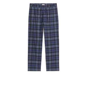 Arket Pyjamahose aus Flanell Blau/Karos, Pyjama-Hosen in Größe S. Farbe: Blue/checked