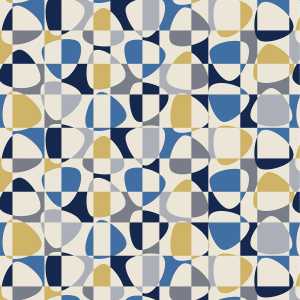 Arvidssons Textil Mosaik Stoff Blau