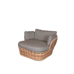 Cane-line Basket Lounge-Sessel Natural, inkl. taupefarbene Kissen