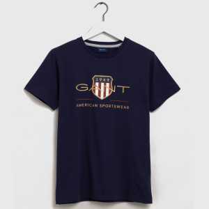 GANT Men's Archive Shield T-Shirt - Evening Blue - S