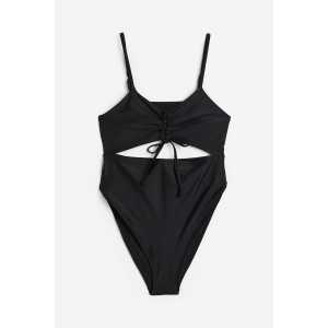 H&M+ Badeanzug mit Kordelzugdetails High Leg Schwarz, Badeanzüge in Größe XXL. Farbe: Black