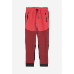 H&M DryMove™ Tapered Tech-Joggpants mit Zippertaschen Dunkelrot/Blockfarben, Sport – Hosen in Größe S. Farbe: Dark red/block-coloured
