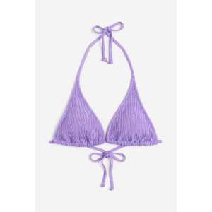 H&M Wattiertes Triangel-Bikinitop Lila, Bikini-Oberteil in Größe 44. Farbe: Purple
