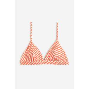 H&M Wattiertes Triangel-Bikinitop Rot/Gemustert, Bikini-Oberteil in Größe 36. Farbe: Red/patterned