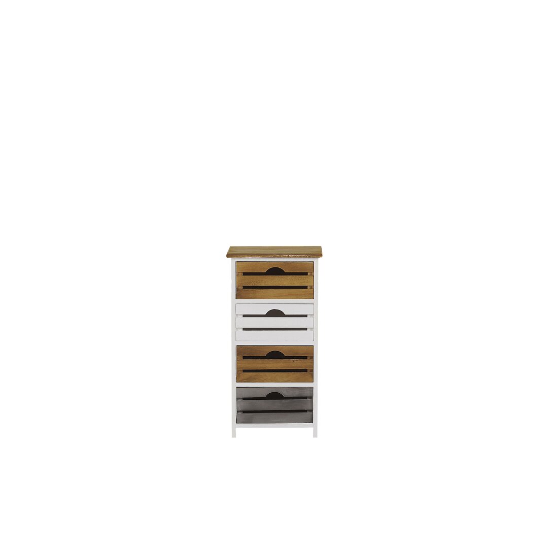 Kommode Genovese mit 4 Schubladen aus Massivholz und Holzwerkstoff