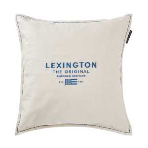 Lexington Logo Embroidered Linen/Cotton Kissenbezug 50x50 cm White