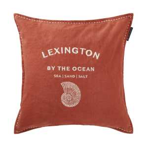 Lexington Logo Embroidered by the ocean Kissenbezug 50x50 cm Coconut