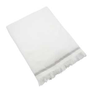 Meraki Meraki Handtuch weiß mit grauen Linien 100 x 180cm