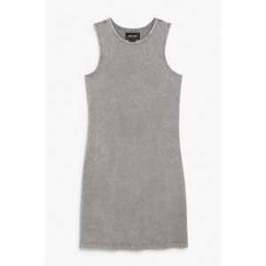 Monki Ärmelloses Bodycon-Minikleid Verwaschenes Grau, Alltagskleider in Größe XL. Farbe: Washed grey