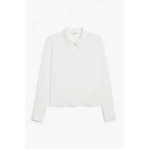 Monki Durchscheinende Bluse mit langen Ärmeln Weiß, Blusen in Größe XXL. Farbe: White