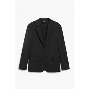 Monki Einreihiger schwarzer Blazer in Oversized-Passform Schwarz, Blazers Größe XL. Farbe: Black