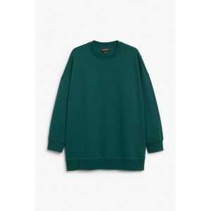 Monki Grüner Oversize-Pullover mit Rundhalsausschnitt Grün, Sweatshirts in Größe S. Farbe: Green