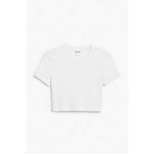 Monki Kurzes weißes T-Shirt Weiß, Tops in Größe XL. Farbe: White