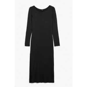Monki Langärmeliges Bodycon-Kleid Schwarz, Alltagskleider in Größe L. Farbe: Black