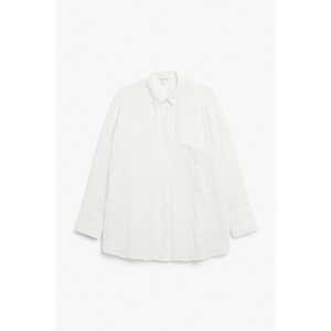 Monki Langärmeliges Hemd in Knitteroptik Weiß, Freizeithemden Größe XL. Farbe: White