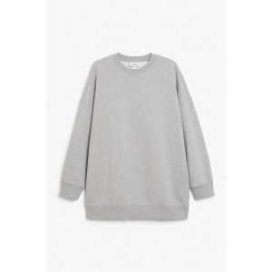 Monki Oversize-Pullover mit Rundhalsausschnitt Graumeliert, Sweatshirts in Größe XL. Farbe: Grey melange
