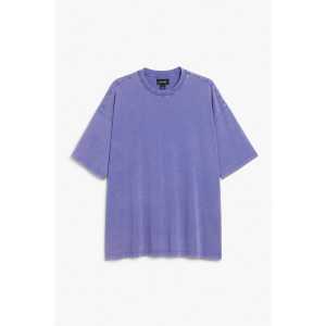 Monki Oversize-T-Shirt Hellviolette Acid-Waschung in Größe S. Farbe: Light purple acid wash
