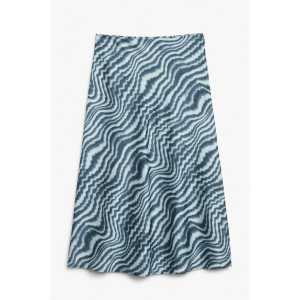 Monki Satin Midi Skirt Digital Stripes, Röcke in Größe 32