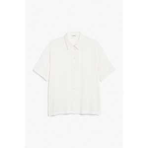 Monki Strukturiertes Hemd mit kurzen Ärmeln Weiß, Freizeithemden in Größe XXL. Farbe: White
