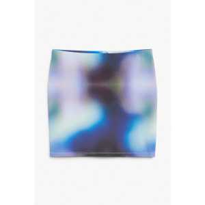 Monki Tief sitzender Minirock Verschwommener digitaler Druck, Röcke in Größe XL. Farbe: Blurred digital print