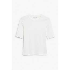 Monki Weiches körpernahes T-Shirt Weiß in Größe XL. Farbe: White