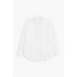 Monki Weißes Hemd aus Seersucker Weiß gestreift, Freizeithemden in Größe XXL. Farbe: White stripes