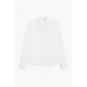 Monki Weißes Hemd mit Knopfleiste Weiß, Freizeithemden in Größe M. Farbe: White
