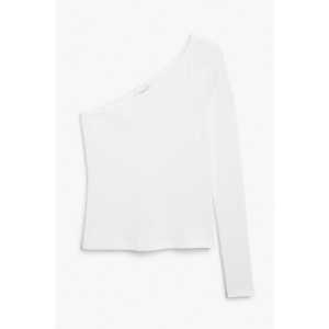 Monki Weißes One-Shoulder-Top gerippt Weiß, T-Shirt in Größe XXL. Farbe: White