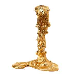 POLSPOTTEN Drip Kerzenständer L 25 cm Gold