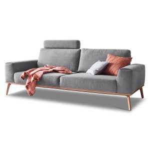 SCHÖNER WOHNEN-Kollektion Sofa 2-Sitzer STAGE Stoff Trend grau - verstellbares Rückenteil - B/T. 200 x 104 cm