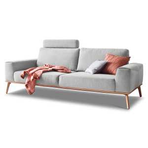 SCHÖNER WOHNEN-Kollektion Sofa 2-Sitzer STAGE Stoff Trend platingrau - verstellbares Rückenteil - B/T. 200 x 104 cm
