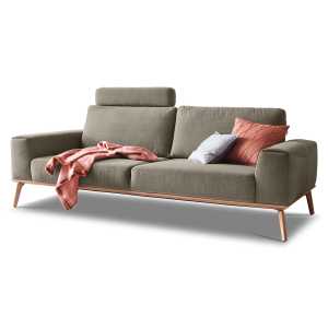 SCHÖNER WOHNEN-Kollektion Sofa 2-Sitzer STAGE Stoff Trend sandgrün - verstellbares Rückenteil - B/T. 200 x 104 cm