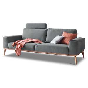 SCHÖNER WOHNEN-Kollektion Sofa 2-Sitzer STAGE Stoff Trend silvergrau - verstellbares Rückenteil - B/T. 200 x 104 cm