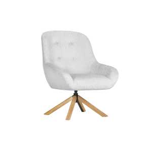Sessel SMOOTY weiß - Spinngestell - drehbar - Holz - Eiche - massiv - lackiert - Bezug weiß - Breite 75 cm - Höhe 95 cm - Tiefe 85 cm