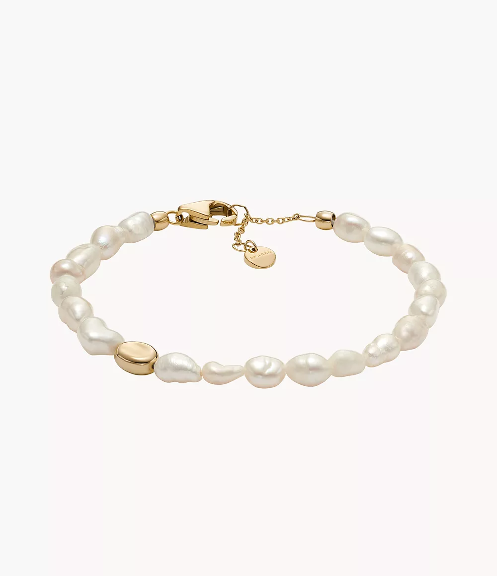 Skagen Armband Agnethe Pearl Beads Süßwasserperlen weiß - Goldfarben