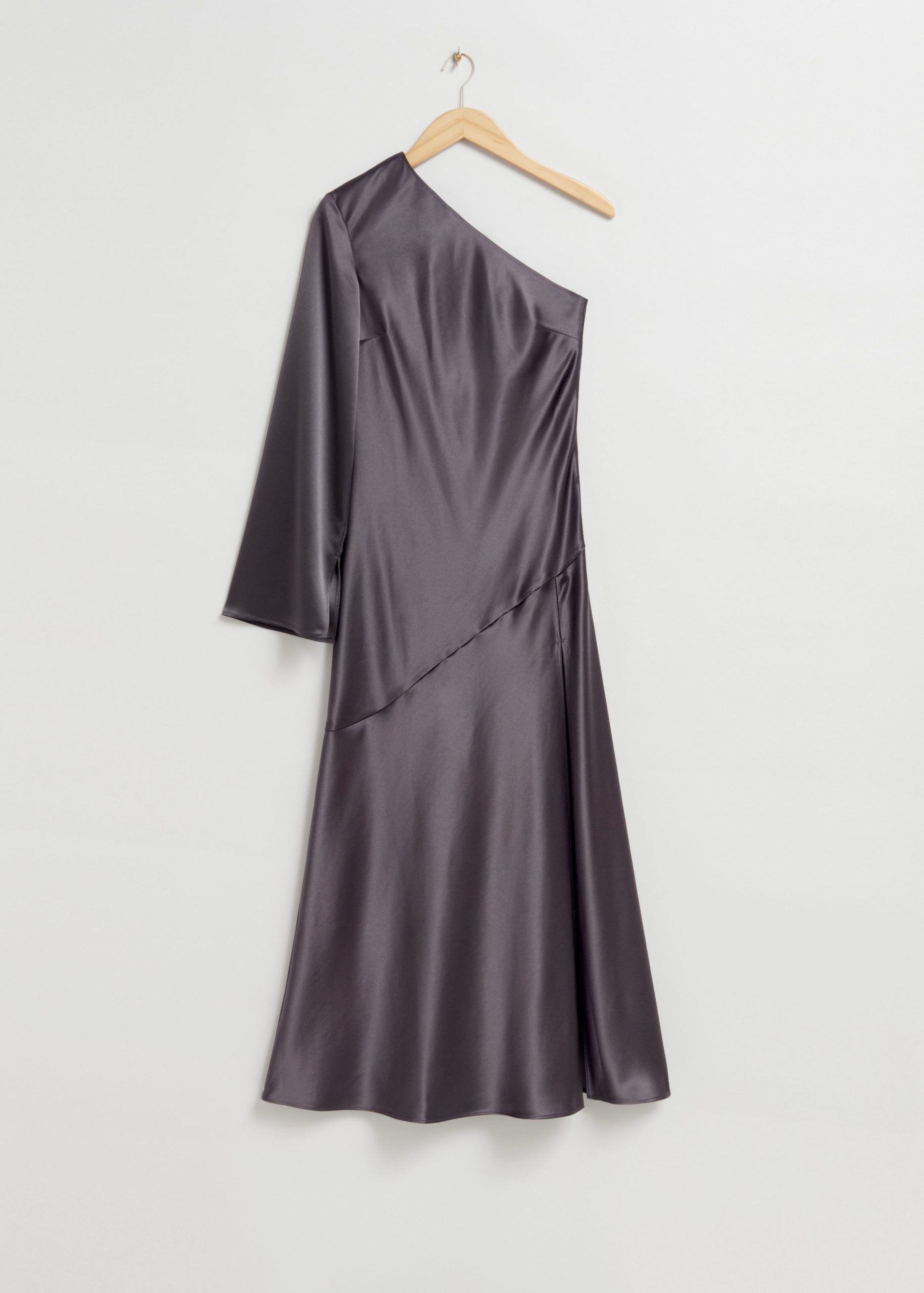 & Other Stories Asymmetrisches schulterfreies Kleid Dunkelviolett, Party kleider in Größe 38. Farbe: Dark purple