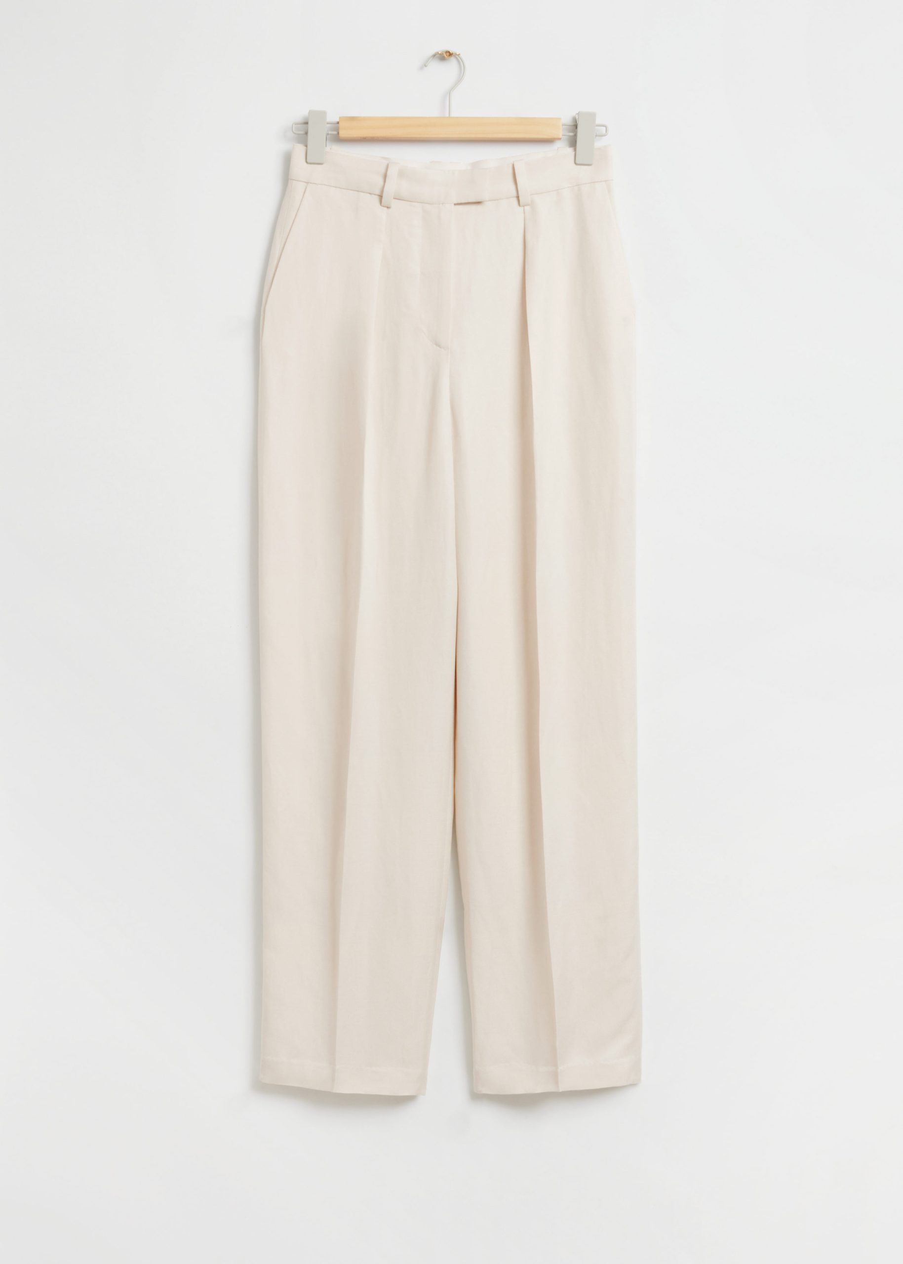 & Other Stories Lockere, elegante Hose mit Bügelfalten Cremefarben, Anzughosen in Größe 38. Farbe: Cream