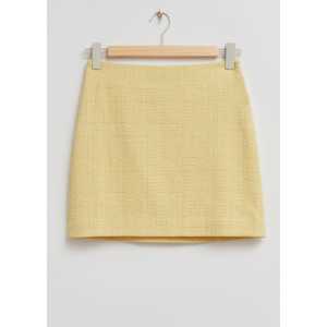 & Other Stories Minirock aus Tweed mit hohem Bund Hellgelb, Röcke in Größe 44. Farbe: Light yellow