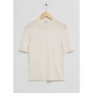 & Other Stories Zartes Strick-T-Shirt Hellbeige in Größe XS. Farbe: Light beige