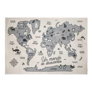 atmosphera Kinderteppich Weltkarte französisch 100 x 150 cm