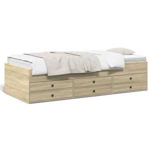 vidaXL Bett Tagesbett mit Schubladen Sonoma-Eiche 100x200 cm Holzwerkstoff